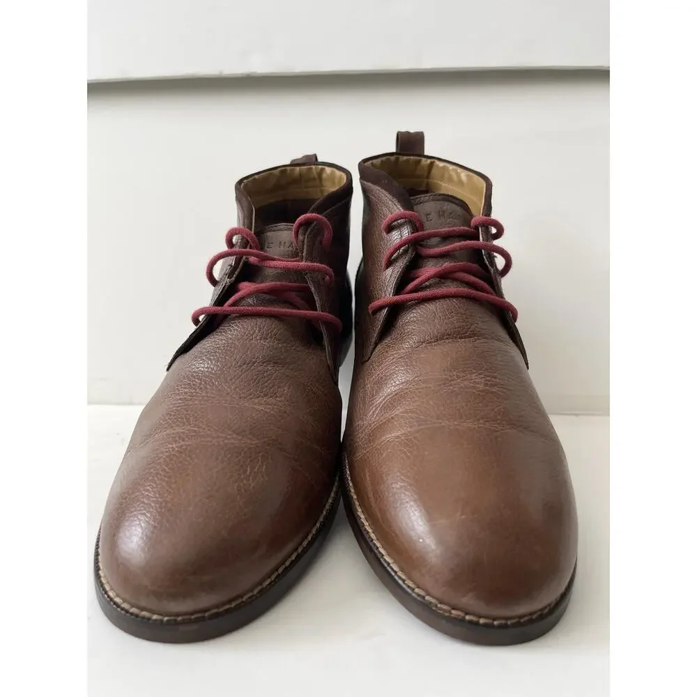 Cole Haan Boots Mens Size 11.5 Brown Leather Chukka Lace Up Ankle Casual Lined